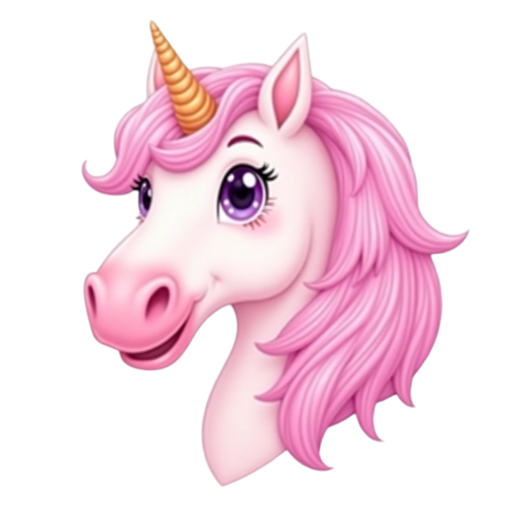 Pink Unicorn with Gold Horn